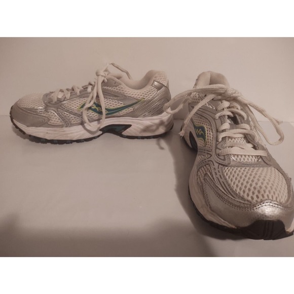 SAUCONY OASIS Grid Running Shoes 15096-24 White/Silver/Turquoise Women's Size 9 - Picture 1 of 8